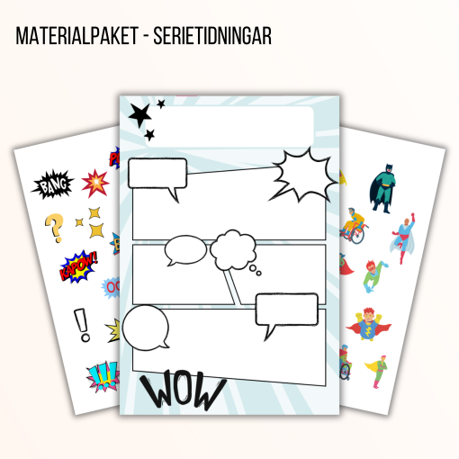 Materialpaket - skapa egna serietidningar