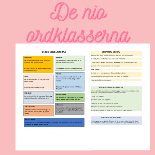 De nio ordklasserna
