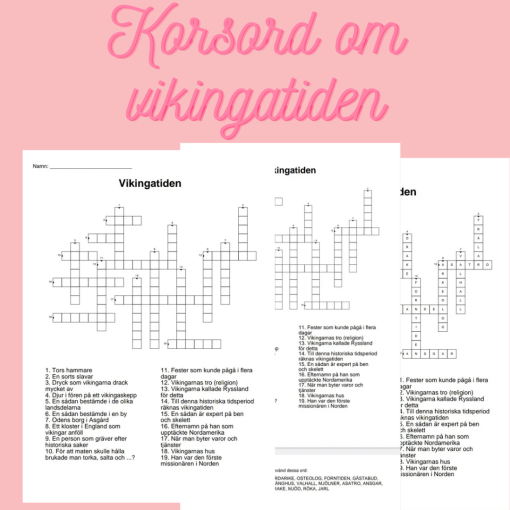 Korsord och ordsök om vikingatiden