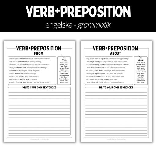 Verb+preposition - engelska - grammatik