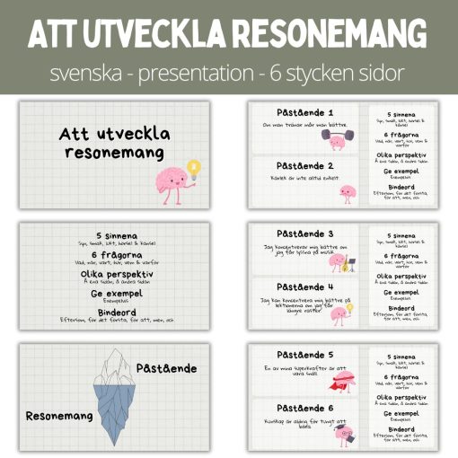 Att utveckla resonemang - presentation - 6 sidor