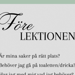 Korridorsskylt (Före lektionen)
