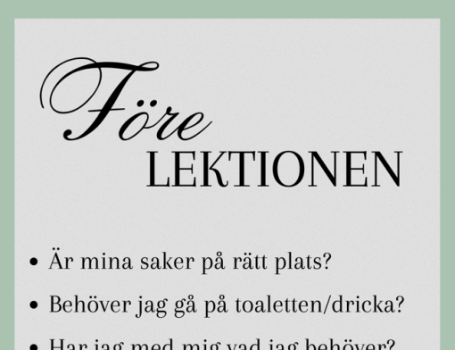 Korridorsskylt (Före lektionen)