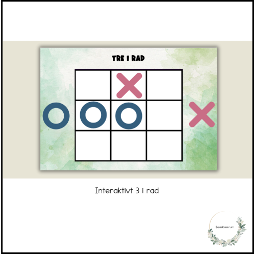 Tre i rad - interaktiv övning