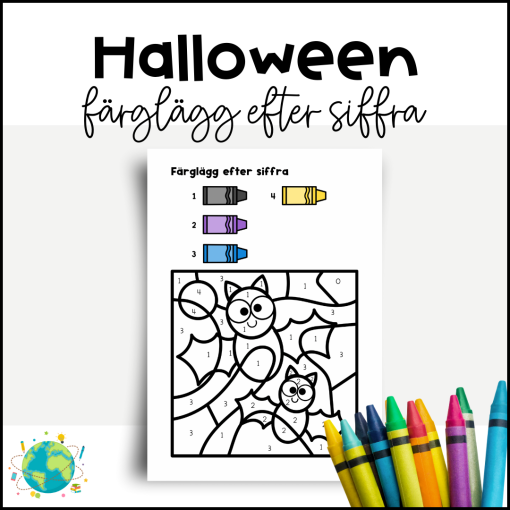 Halloween - Färglägg efter siffra