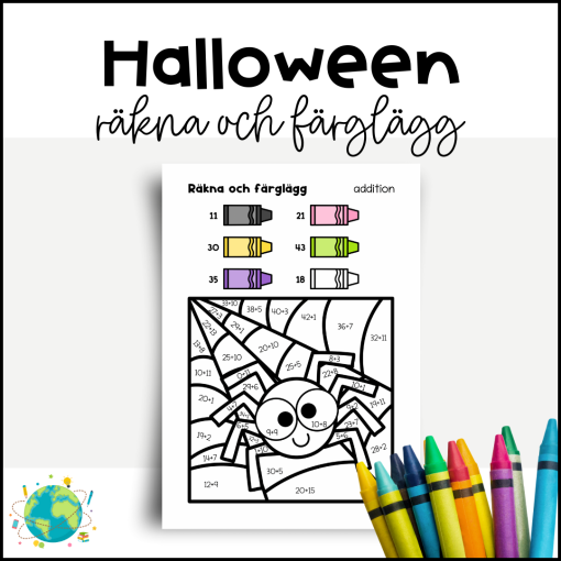Halloween - Räkna och färglägg addition