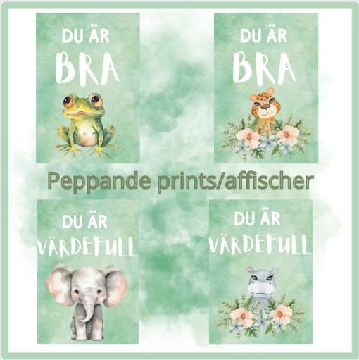 Peppande prints/affischer