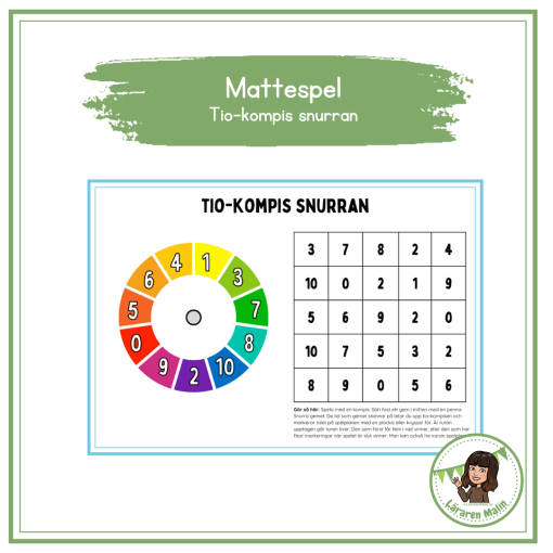 Mattespel - tio-kompis snurran