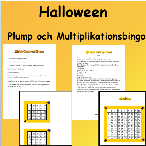 Halloween Plump och Multiplikationsbingo