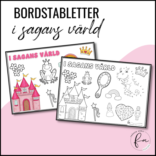 Bordstablett / Färgläggning / Arbetsblad med Sagotema