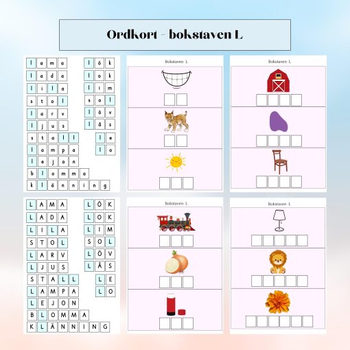 Ordkort - bokstaven L