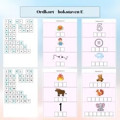 Ordkort - bokstaven E