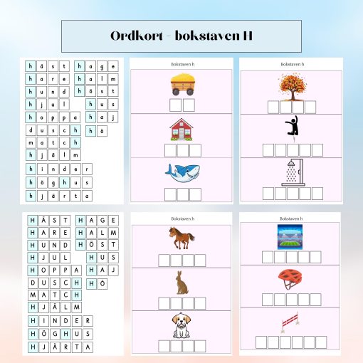 Ordkort - bokstaven H