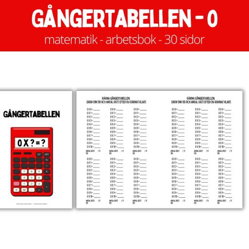 Gångertabellen - 0 - 30 sidor