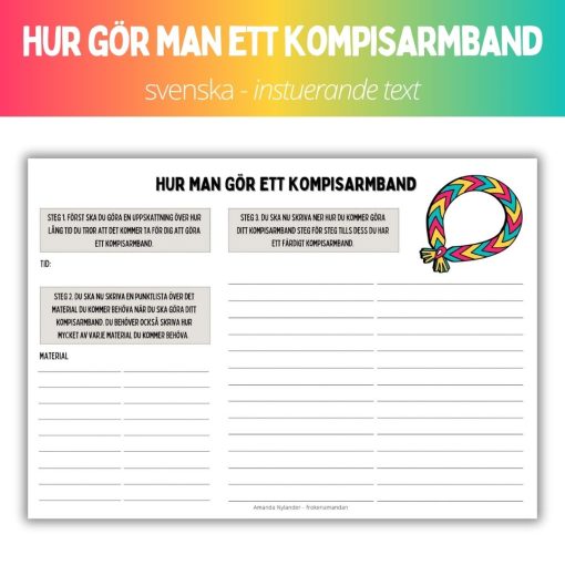 Instruerande text - hur gör man ett kompisarmband