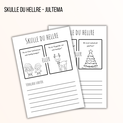 Skulle du hellre - Jultema (5 olika arbetsblad)