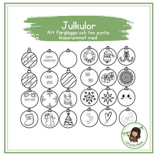 Julkulor - färglägg