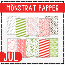 Mönstrat papper till julpyssel