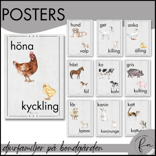 Posters djurfamiljer / djur på bondgården