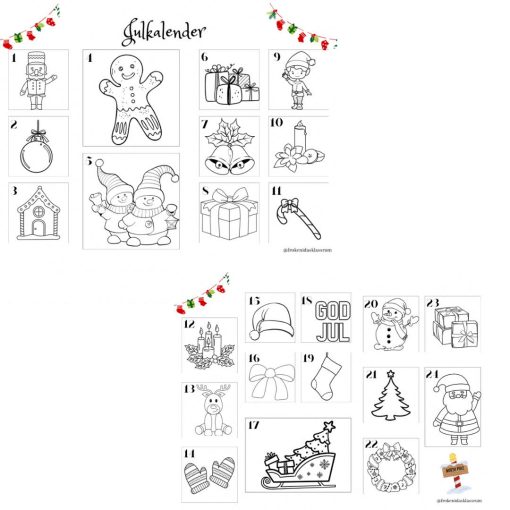 Julkalender färglägg