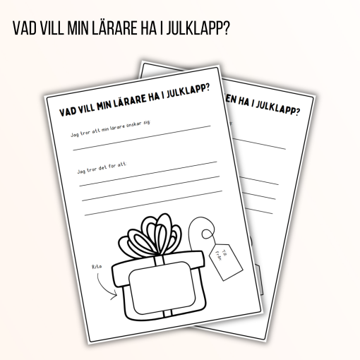 Arbetsblad - Vad vill min lärare ha i julklapp?