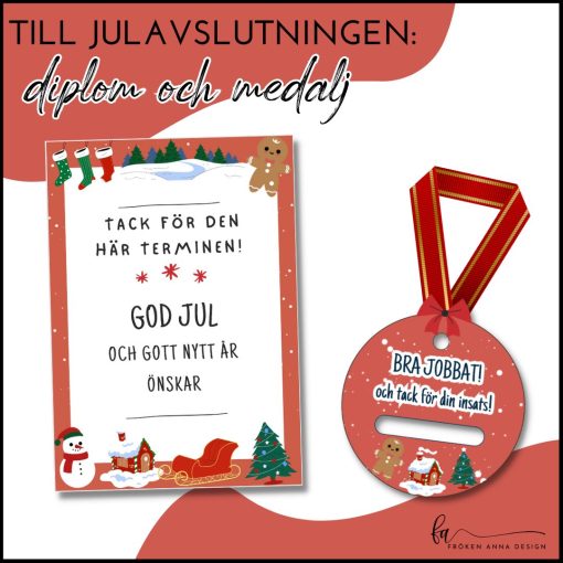 Diplom och medaljer till julavlsutningen