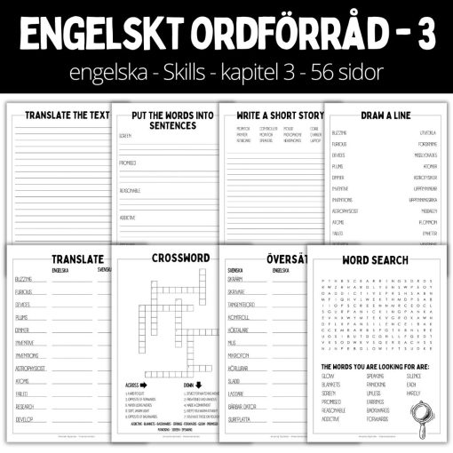 Arbetshäfte 3 - 56 sidor - engelskt ordförråd