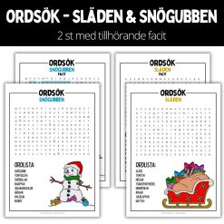 Ordsök - snögubben & släden - 1