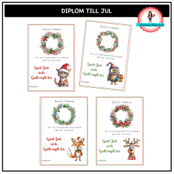 Diplom till jul - djur