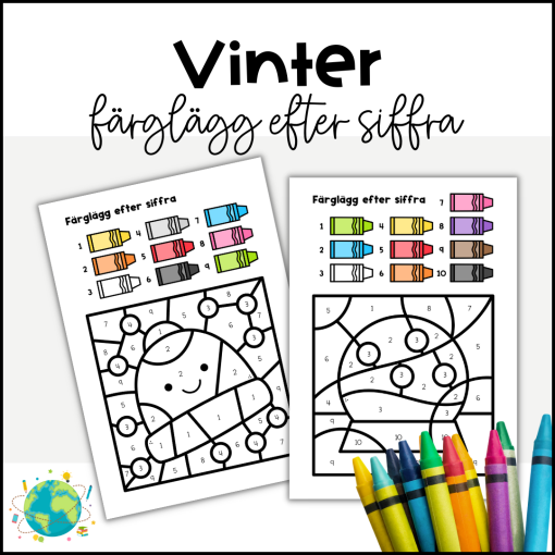 Vinter - Färglägg efter siffra