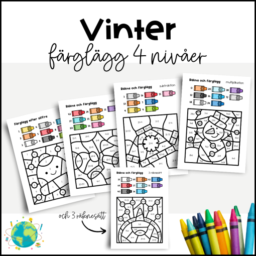 Vinter - Färglägg 4 nivåer