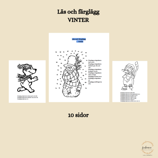 Läs och färglägg - Vinter