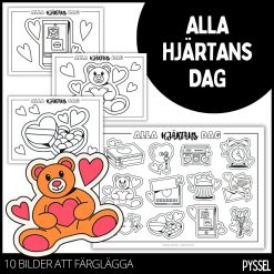 Alla hjärtans dag - bilder att färglägga
