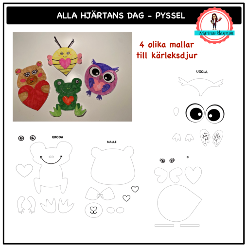 Alla hjärtans dag pyssel - mallar