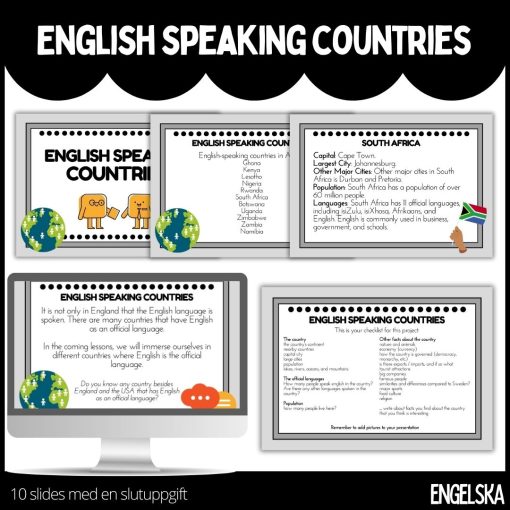 English speaking countries - presentation och uppgift