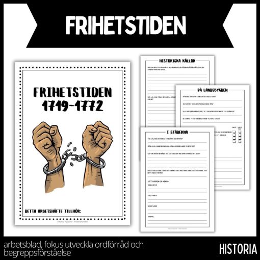 Frihetstiden - 18 arbetsblad / arbetshäfte