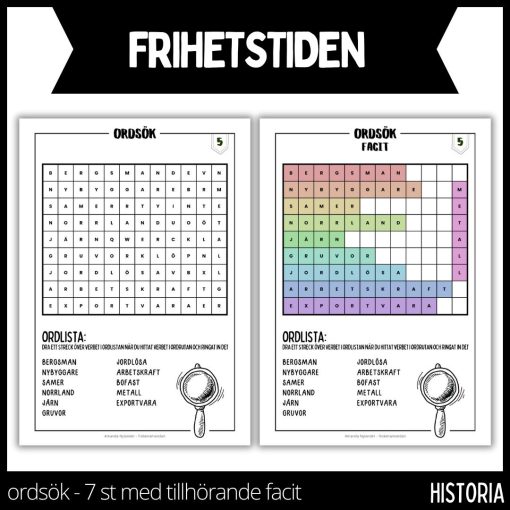 Frihetstiden - ordsöksrutor