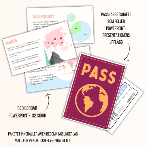 Materialpaket resetema - världsdelar och världshav