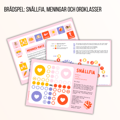 Brädspel: snällfia, menings-race och ordklasser