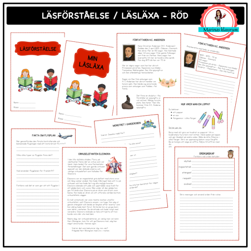 Läsförståelse / Läsläxa - RÖD åk 3