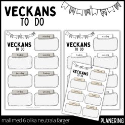 Veckans to do - i 6 olika neutrala färger