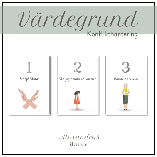 Vårdegrund - konflikthantering, tre-stegsregel (grön)
