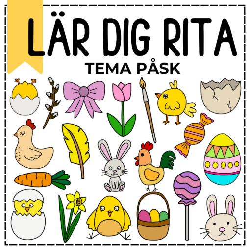 Påskpyssel: Lär dig rita, tema påsk - 20 motiv steg för steg