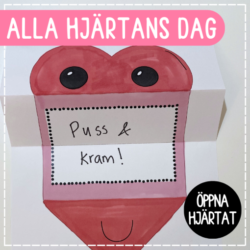 Alla hjärtans dags pyssel, kort- skriv i hjärtat