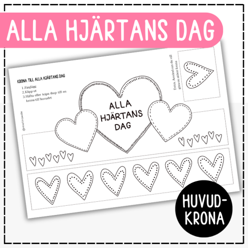 Alla hjärtansdags pyssel huvud krona med hjärtan