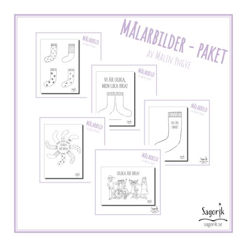 Målarbilder paket-Olikheter och sockor