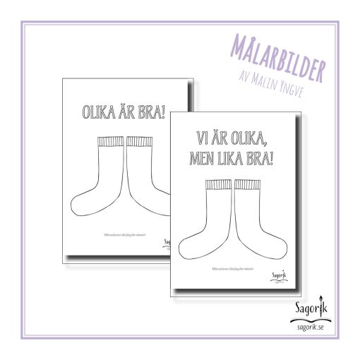 Målarbilder sockor måla olika. Rocka sockorna.