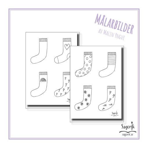 Målarbilder sockor mönstrade.Rocka sockorna.