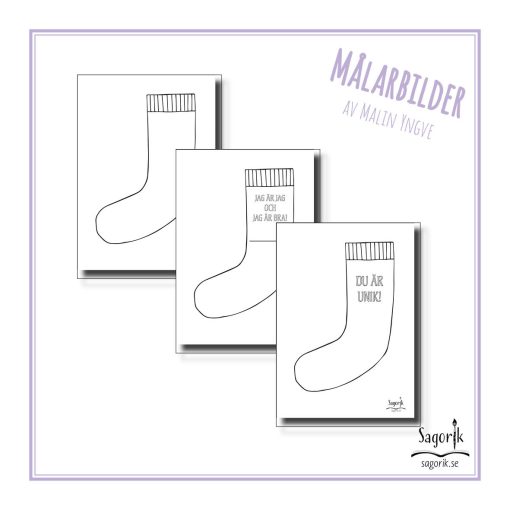 Målarbilder sockor stora. Rocka sockorna.