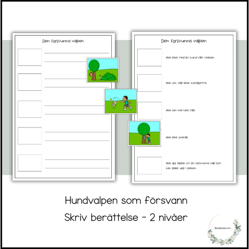 Den försvunna valpen - sekvensbilder 2 nivåer